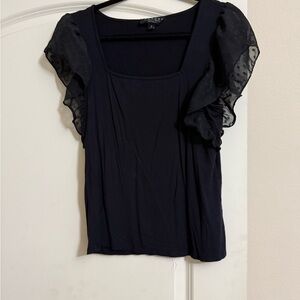 Black Sheer Sleeve Top